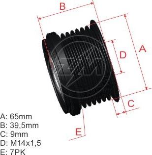 ZM ZM 96.005.35 - Kasnak, alternator, sərbəst dönərli mufta furqanavto.az