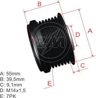 ZM ZM 96.005.36 - Kasnak, alternator, sərbəst dönərli mufta furqanavto.az