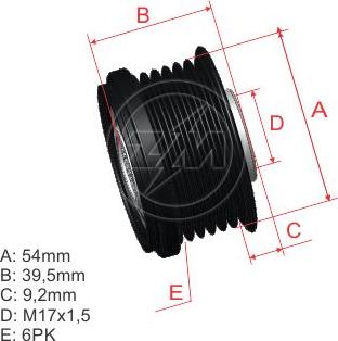 ZM ZM 96.005.32 - Kasnak, alternator, sərbəst dönərli mufta furqanavto.az