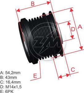 ZM ZM 96.005.21 - Kasnak, alternator, sərbəst dönərli mufta furqanavto.az