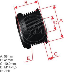 ZM ZM 96.005.23 - Kasnak, alternator, sərbəst dönərli mufta furqanavto.az