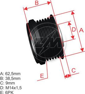 ZM ZM 96.005.22 - Kasnak, alternator, sərbəst dönərli mufta furqanavto.az