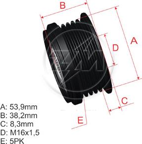 ZM ZM 96.000.46 - Kasnak, alternator, sərbəst dönərli mufta furqanavto.az