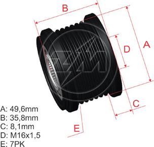 ZM ZM 96.000.42 - Kasnak, alternator, sərbəst dönərli mufta furqanavto.az