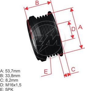 ZM ZM 96.000.62 - Kasnak, alternator, sərbəst dönərli mufta furqanavto.az