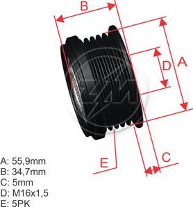 ZM ZM 96.000.04 - Kasnak, alternator, sərbəst dönərli mufta furqanavto.az