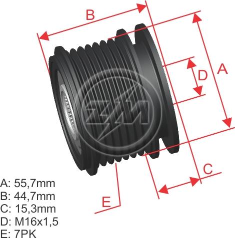 ZM ZM 96.000.05 - Kasnak, alternator, sərbəst dönərli mufta furqanavto.az