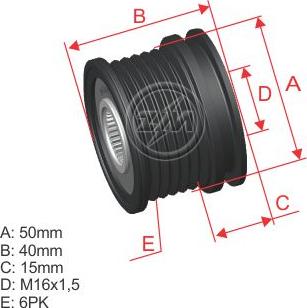 ZM ZM 96.000.03 - Kasnak, alternator, sərbəst dönərli mufta furqanavto.az