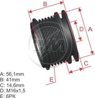 ZM ZM 96.000.07 - Kasnak, alternator, sərbəst dönərli mufta furqanavto.az