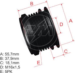 ZM ZM 96.000.14 - Kasnak, alternator, sərbəst dönərli mufta furqanavto.az