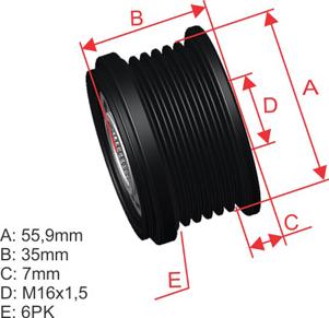 ZM ZM 96.000.16 - Kasnak, alternator, sərbəst dönərli mufta furqanavto.az