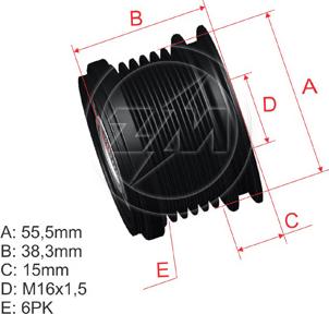 ZM ZM 96.000.39 - Kasnak, alternator, sərbəst dönərli mufta furqanavto.az