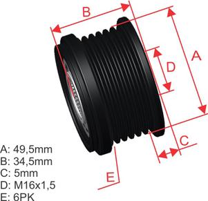 ZM ZM 96.000.20 - Kasnak, alternator, sərbəst dönərli mufta furqanavto.az