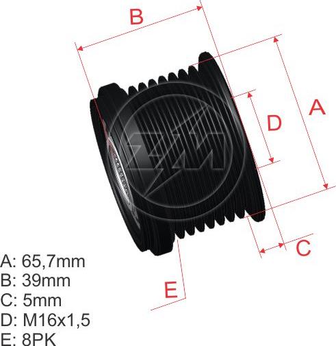 ZM ZM 96.001.09 - Kasnak, alternator, sərbəst dönərli mufta furqanavto.az