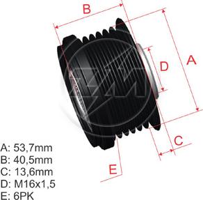 ZM ZM 96.003.02 - Kasnak, alternator, sərbəst dönərli mufta furqanavto.az