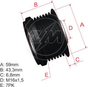 ZM ZM 96.007.02 - Kasnak, alternator, sərbəst dönərli mufta furqanavto.az