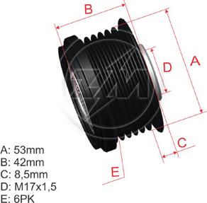 ZM ZM 96.010.05 - Kasnak, alternator, sərbəst dönərli mufta furqanavto.az