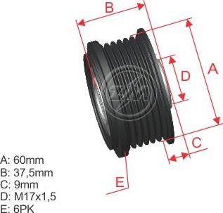 ZM ZM 96.010.02 - Kasnak, alternator, sərbəst dönərli mufta furqanavto.az