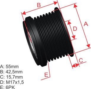 ZM ZM 96.010.18 - Kasnak, alternator, sərbəst dönərli mufta furqanavto.az