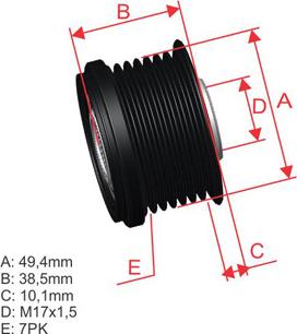 ZM ZM 96.010.17 - Kasnak, alternator, sərbəst dönərli mufta furqanavto.az