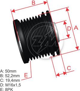 ZM ZM 96.012.05 - Kasnak, alternator, sərbəst dönərli mufta furqanavto.az