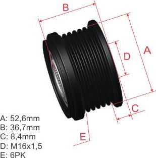 ZM ZM 96.012.02 - Kasnak, alternator, sərbəst dönərli mufta furqanavto.az