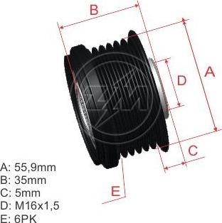 ZM ZM 96.012.34 - Kasnak, alternator, sərbəst dönərli mufta furqanavto.az