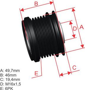 ZM ZM 96.012.31 - Kasnak, alternator, sərbəst dönərli mufta furqanavto.az