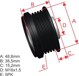 ZM ZM 96.012.28 - Kasnak, alternator, sərbəst dönərli mufta furqanavto.az