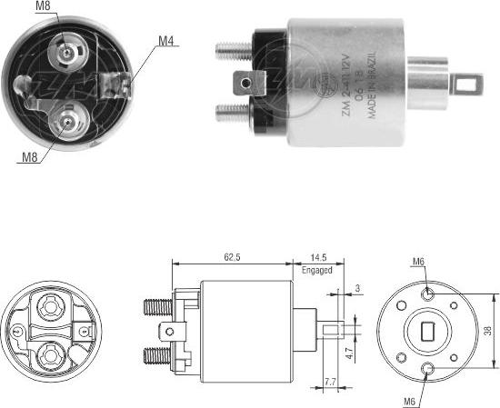 ZM ZM 2-411 - Solenoid açarı, başlanğıc furqanavto.az