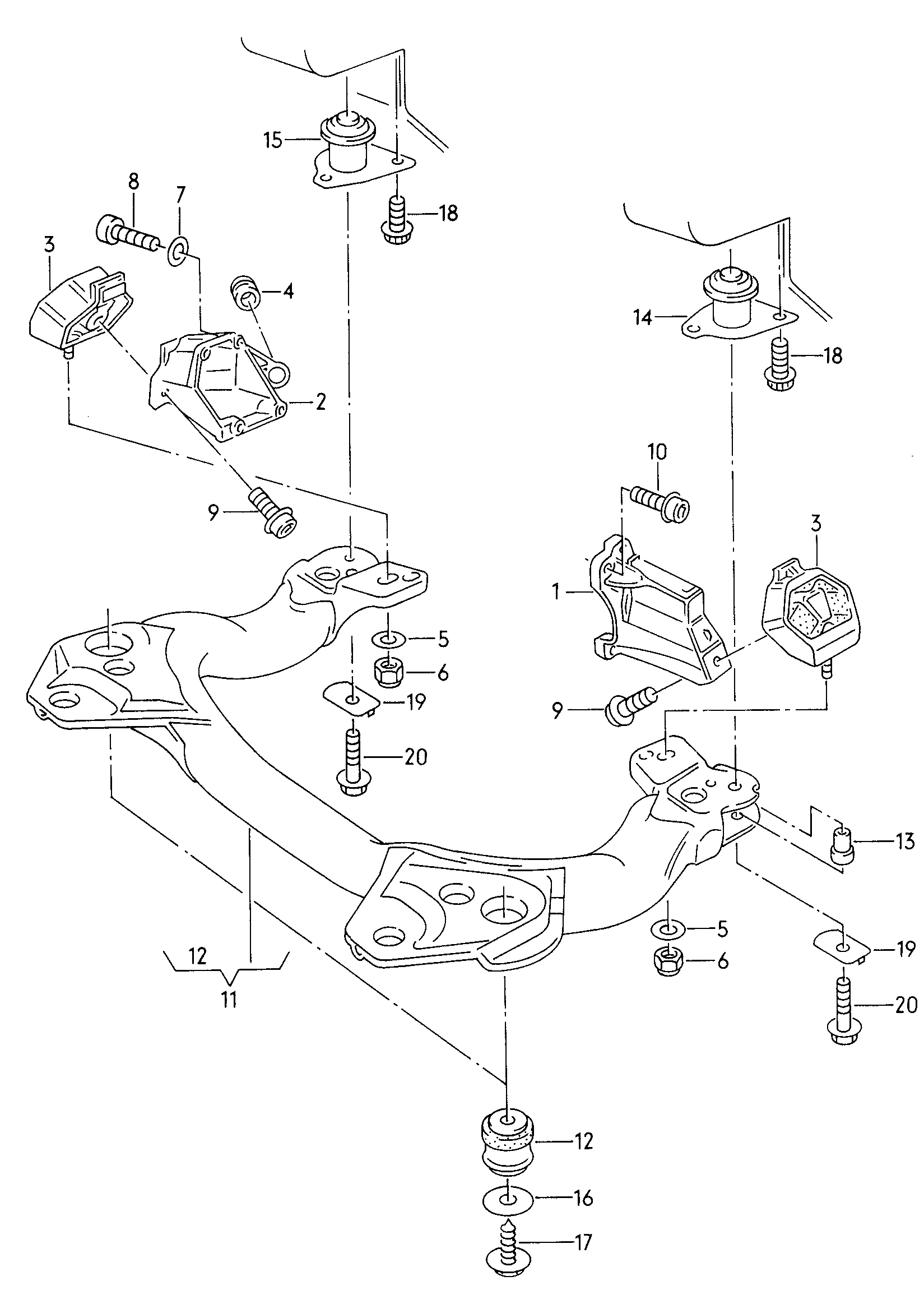 VAG 4A0 399 419 E - Tutacaq, mühərrik montajı furqanavto.az