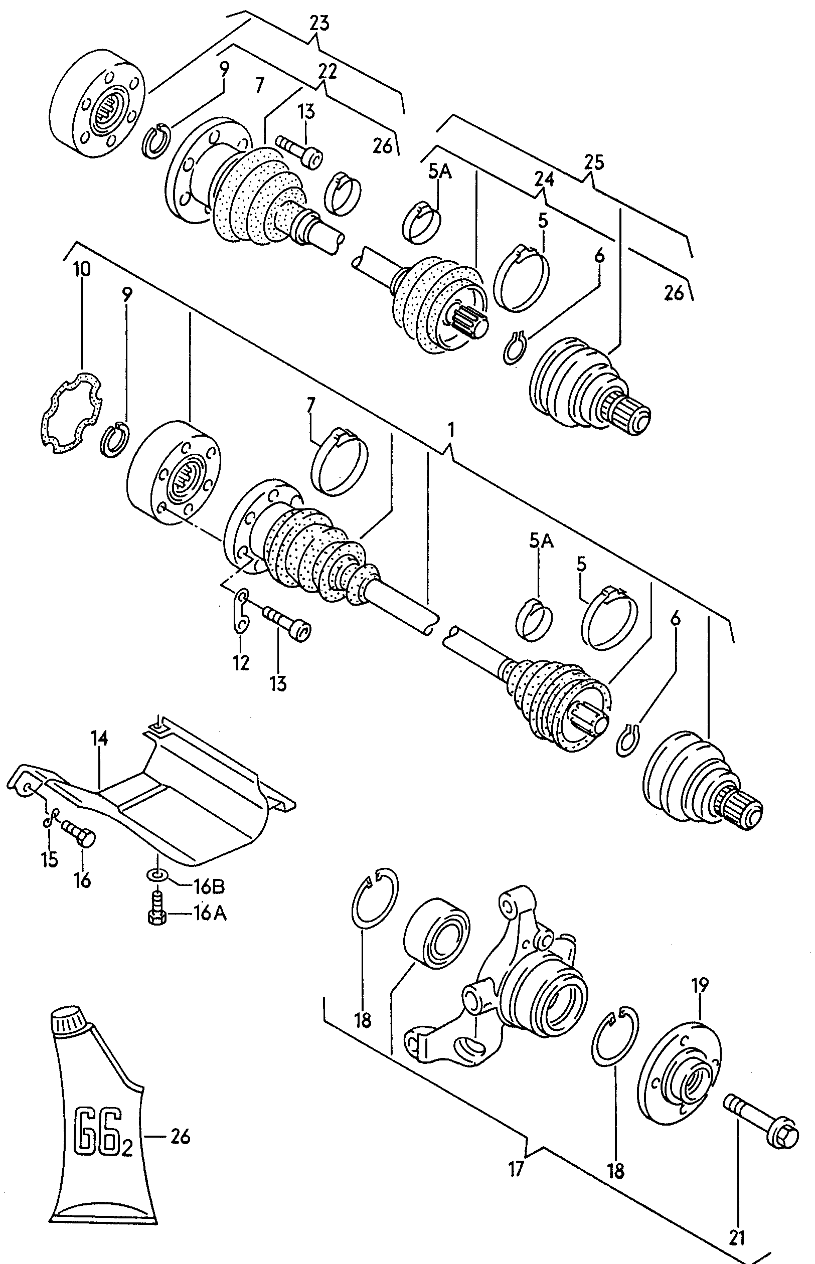 VAG 443 498 099 CX - Birləşmə dəsti, ötürücü val furqanavto.az