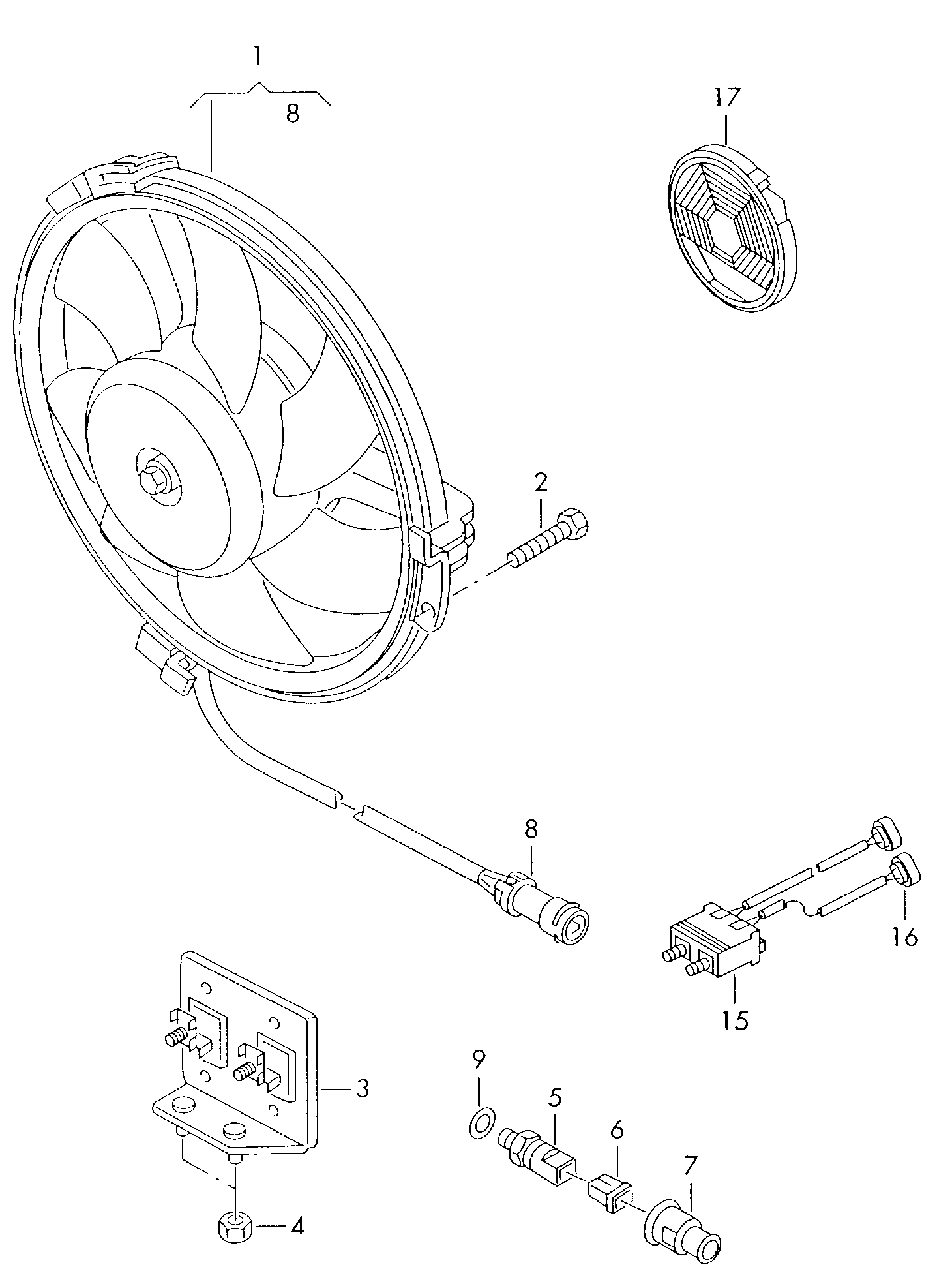 Skoda 893 959 481 - Temperatur açarı, radiator/kondisioner ventilyatoru furqanavto.az