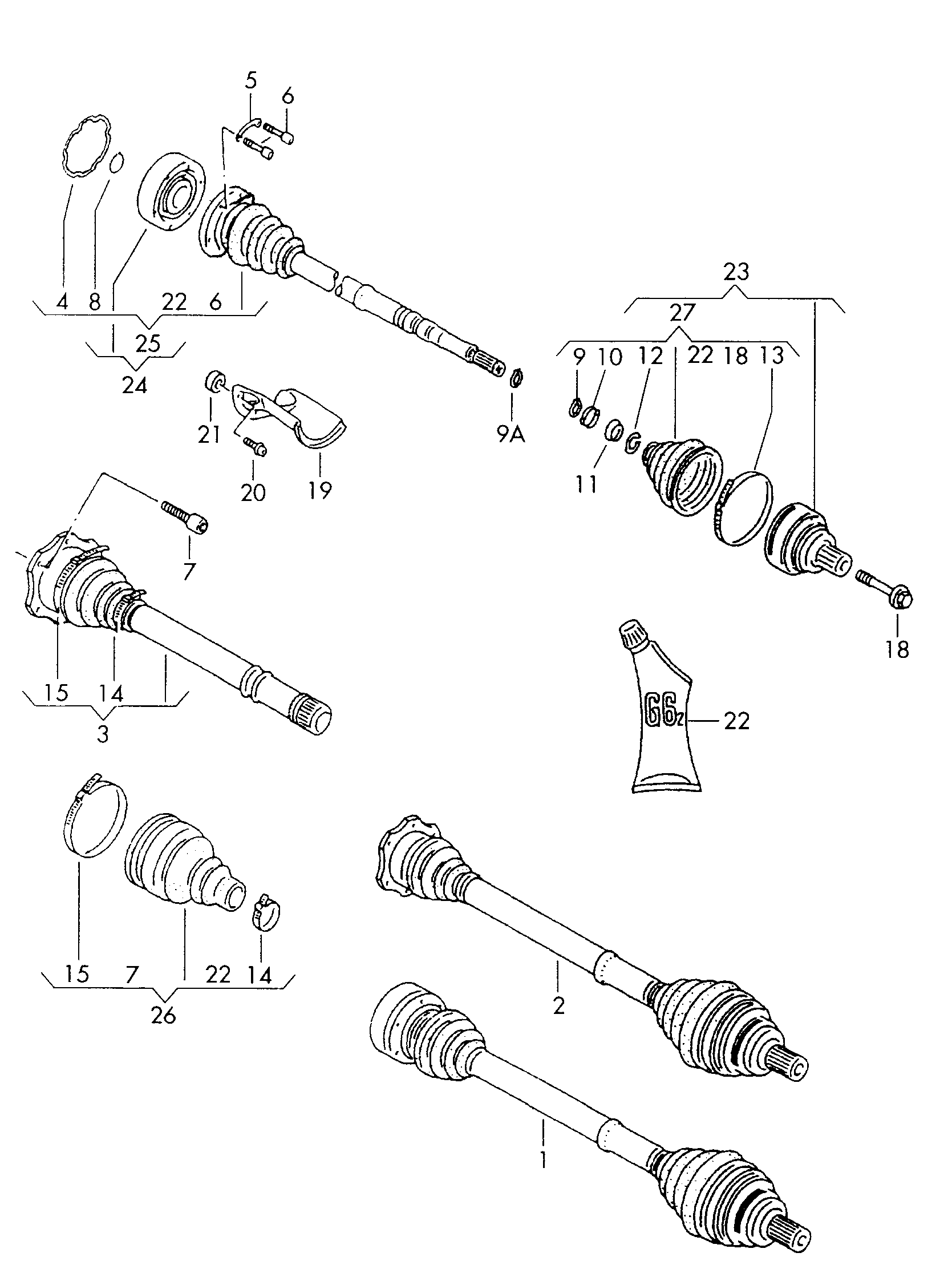 VAG 3B0498103 - Birləşmə dəsti, ötürücü val furqanavto.az