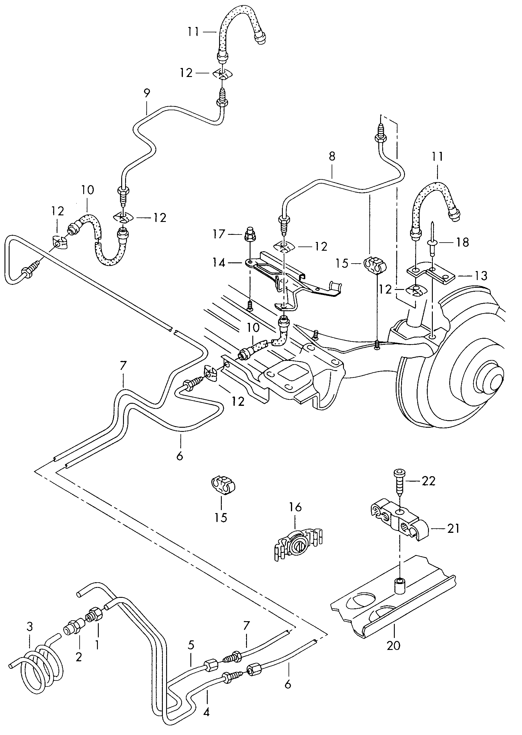 VW (SVW) 8D0 611 775 E - Əyləc şlanqı furqanavto.az