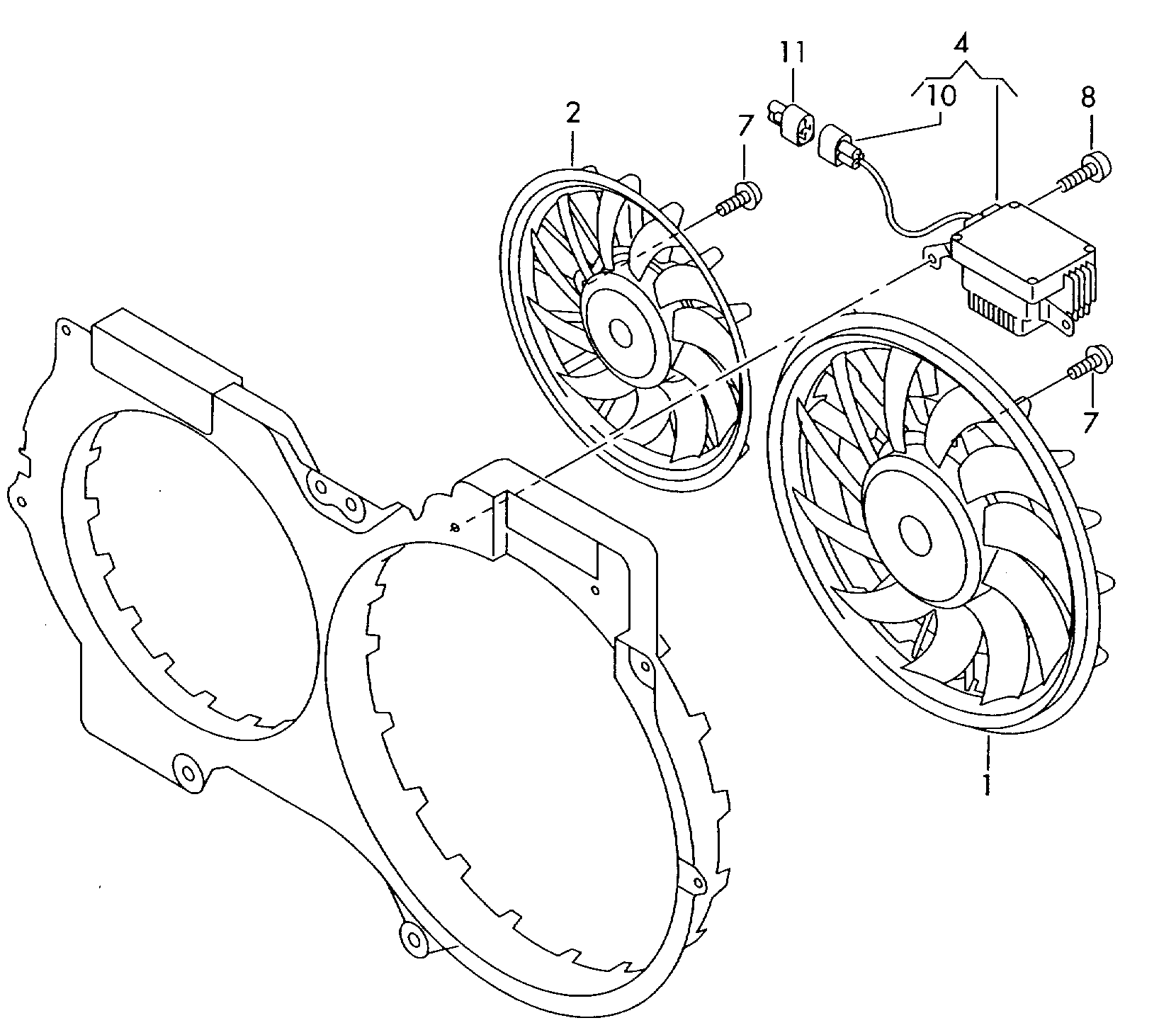 Skoda 4F0959455 - Fen, radiator furqanavto.az