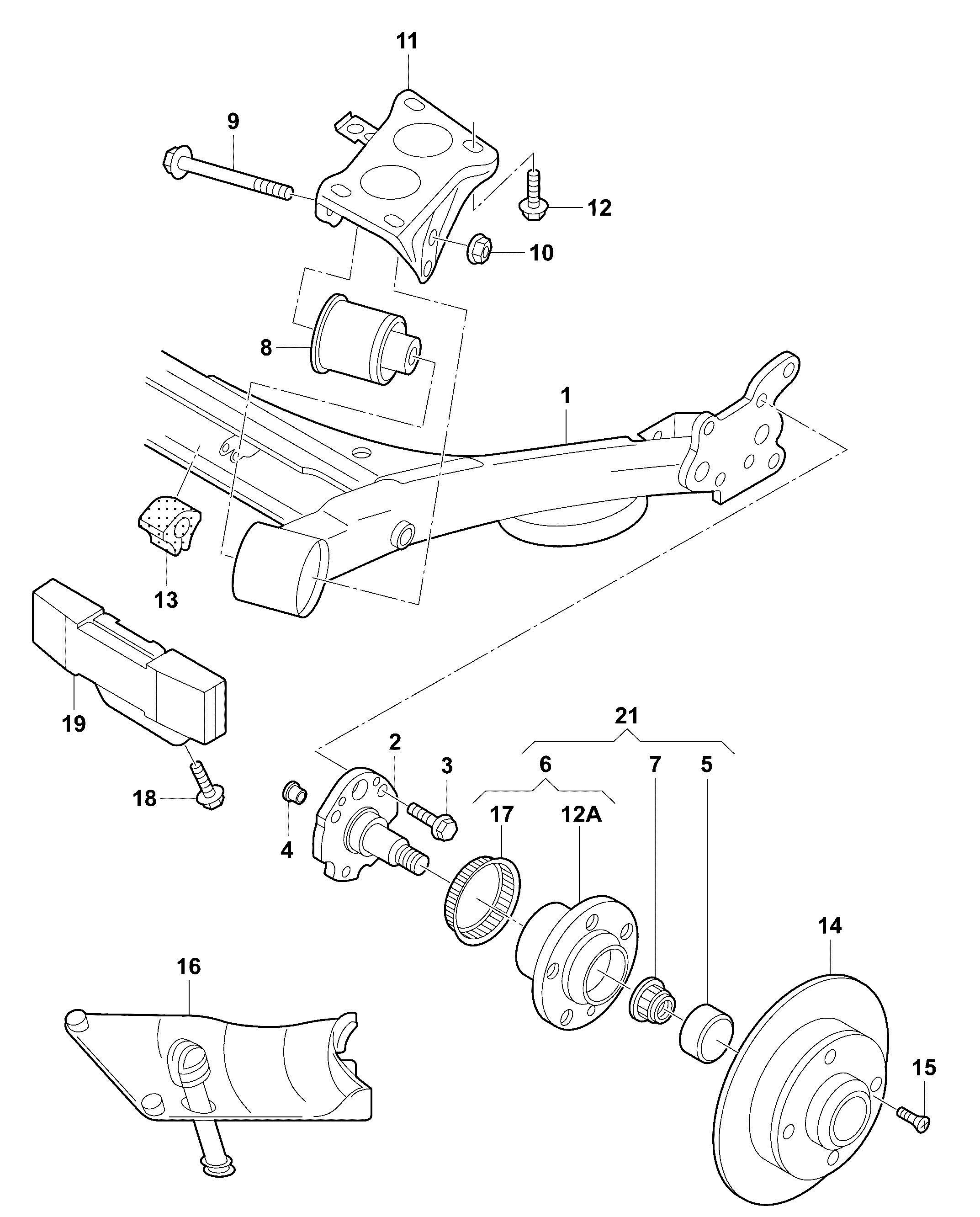 VW 1J0598477 - Təkər qovşağı, podşipnik dəsti furqanavto.az