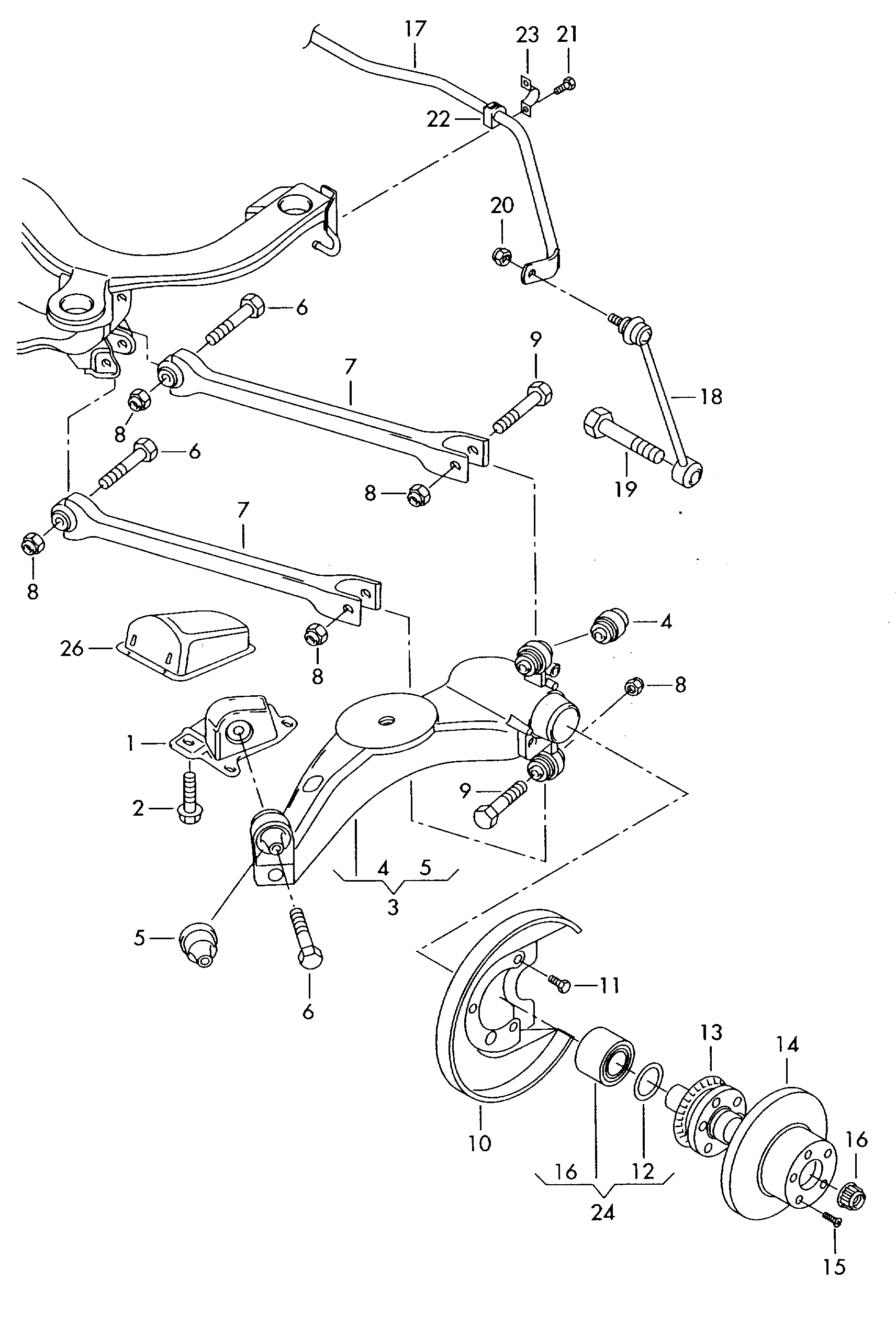 VAG 1J0 505 466B - Çubuq / Strut, stabilizator furqanavto.az