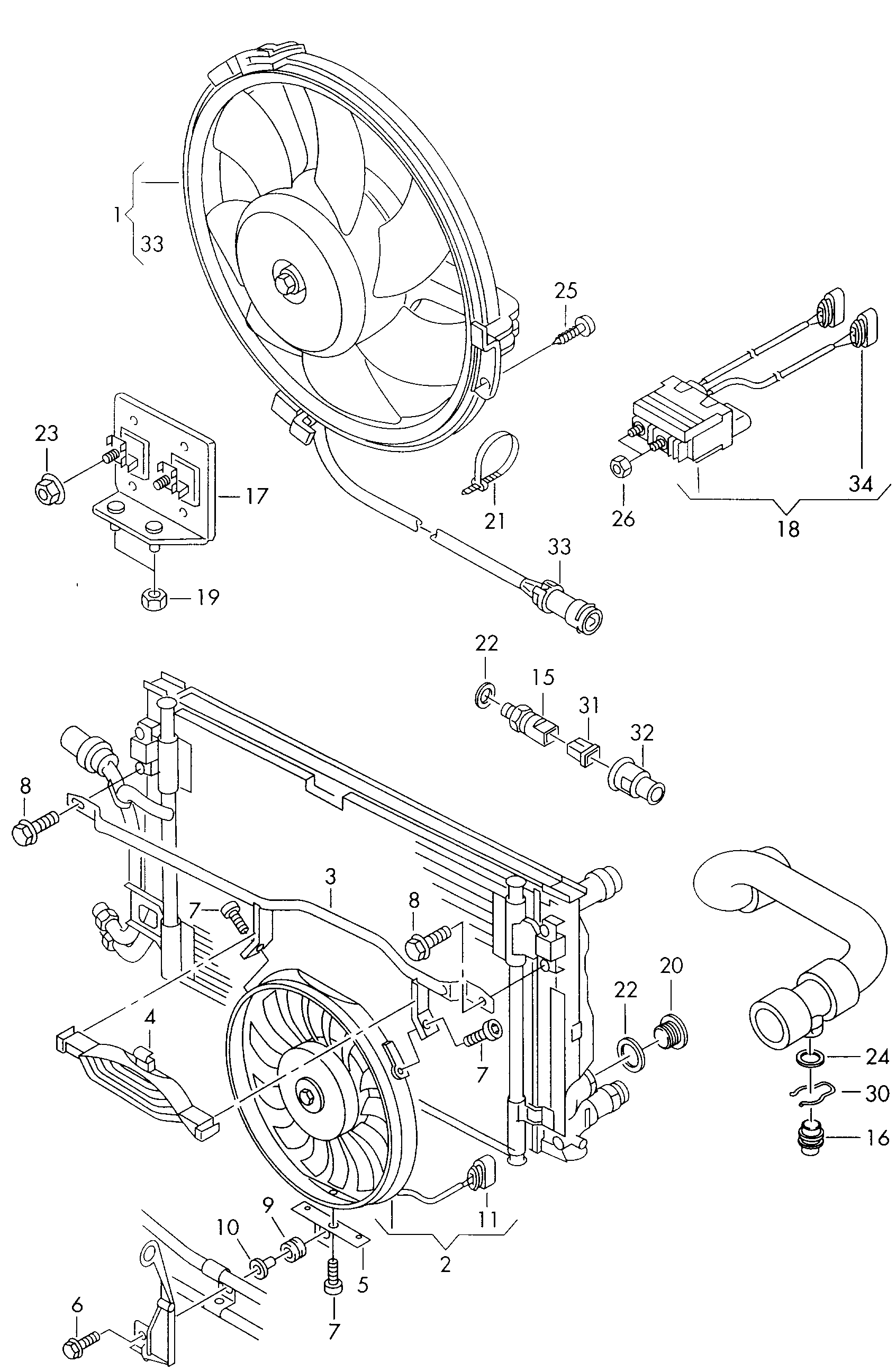 VAG 8D0959455B - Fen, radiator furqanavto.az