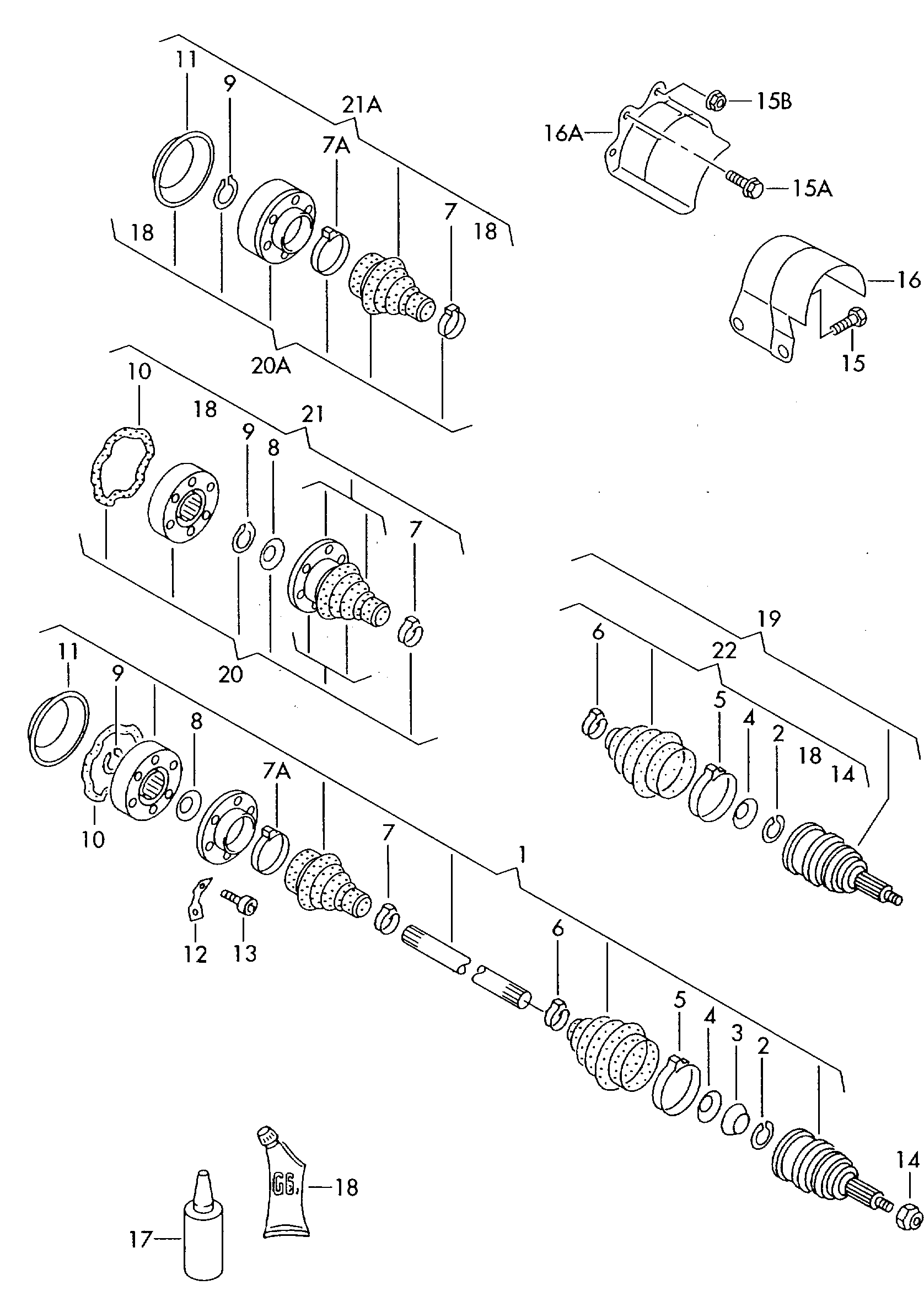 Skoda 1K0 498 103 B - Birləşmə dəsti, ötürücü val furqanavto.az