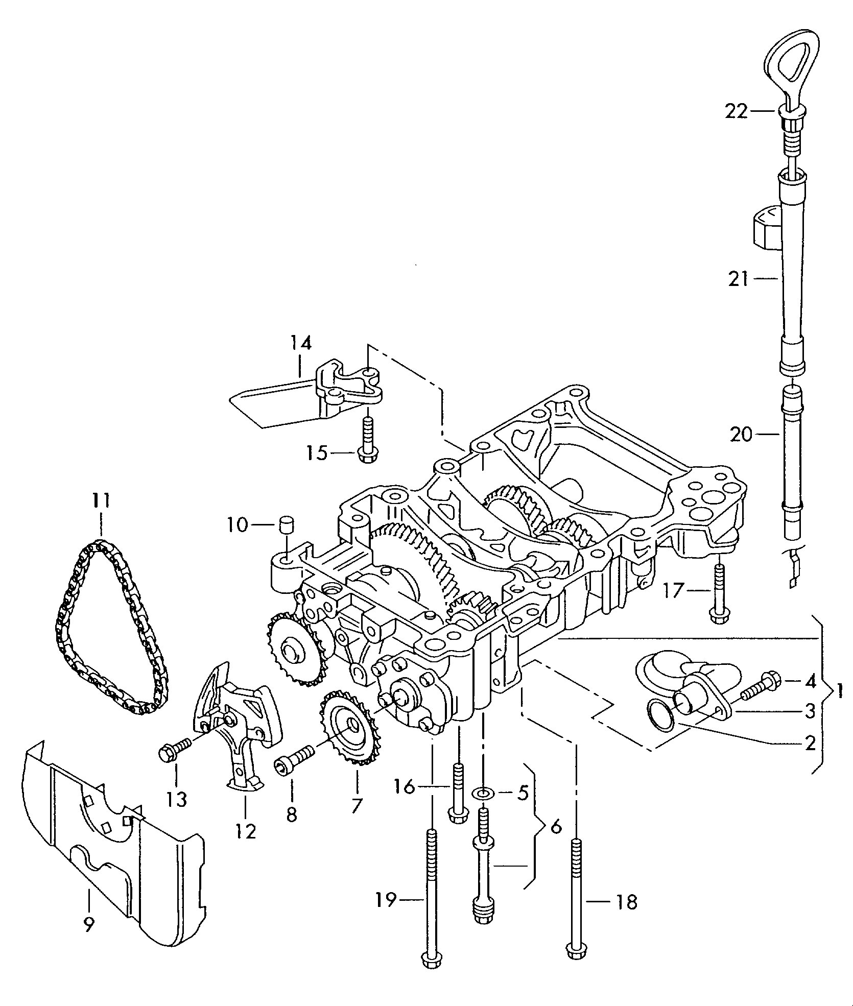 VW 06F 115 230 - Zəncirvari, yağ nasosunun sürücüsü furqanavto.az