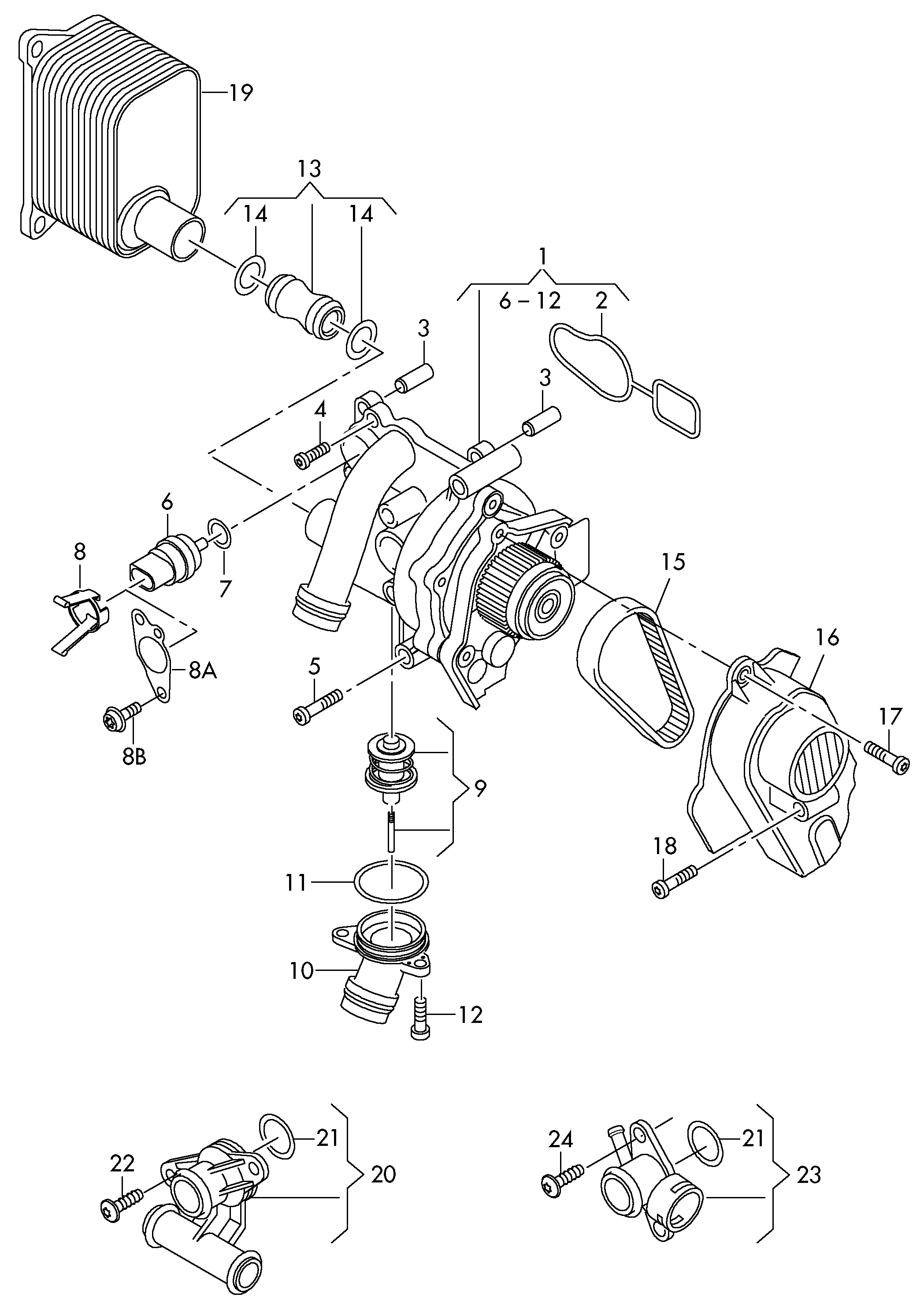 VAG 06J 121 113C - Termostat, soyuducu furqanavto.az