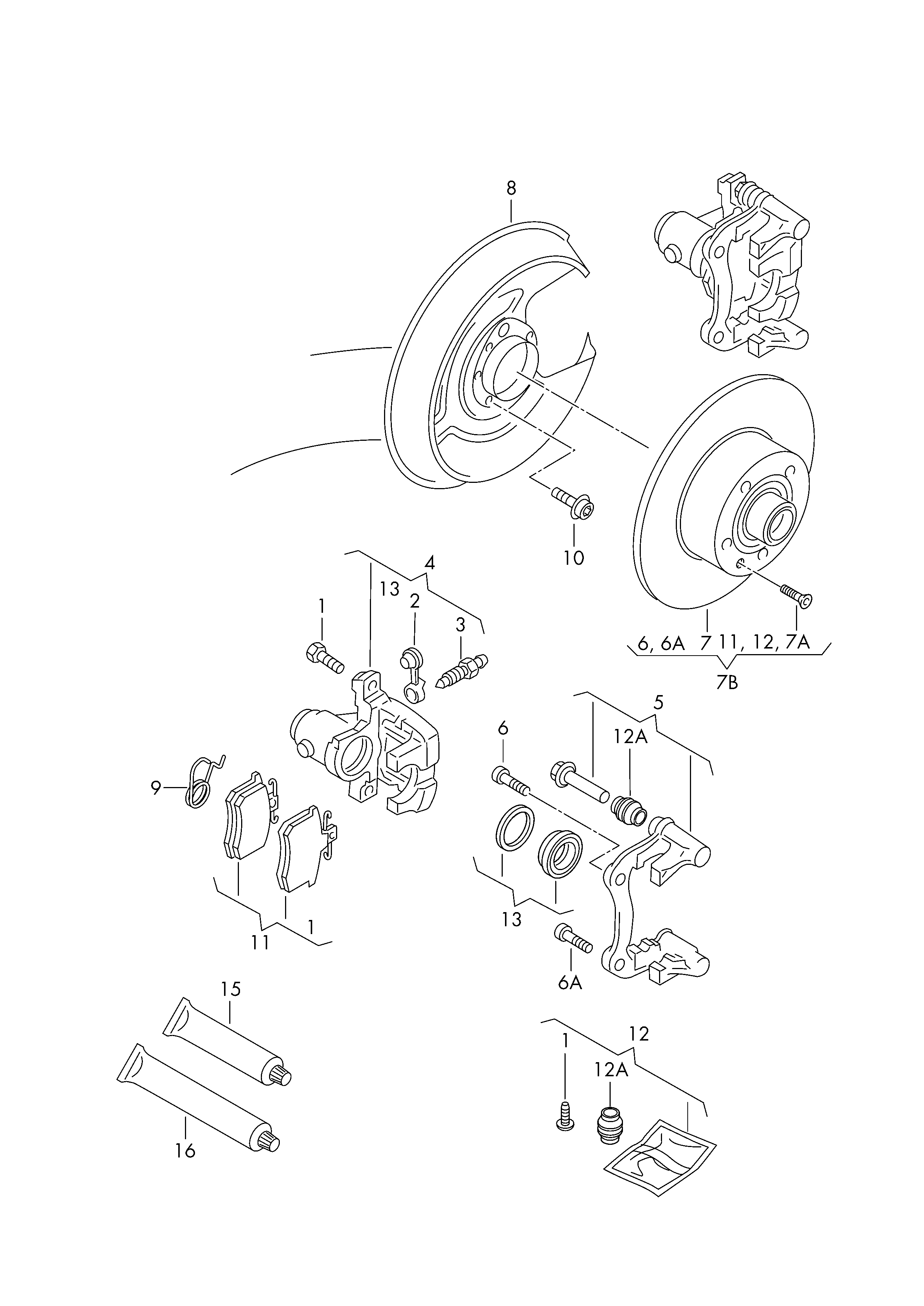 VAG 8E0615425G - Bələdçi qol dəsti, əyləc kaliperi furqanavto.az