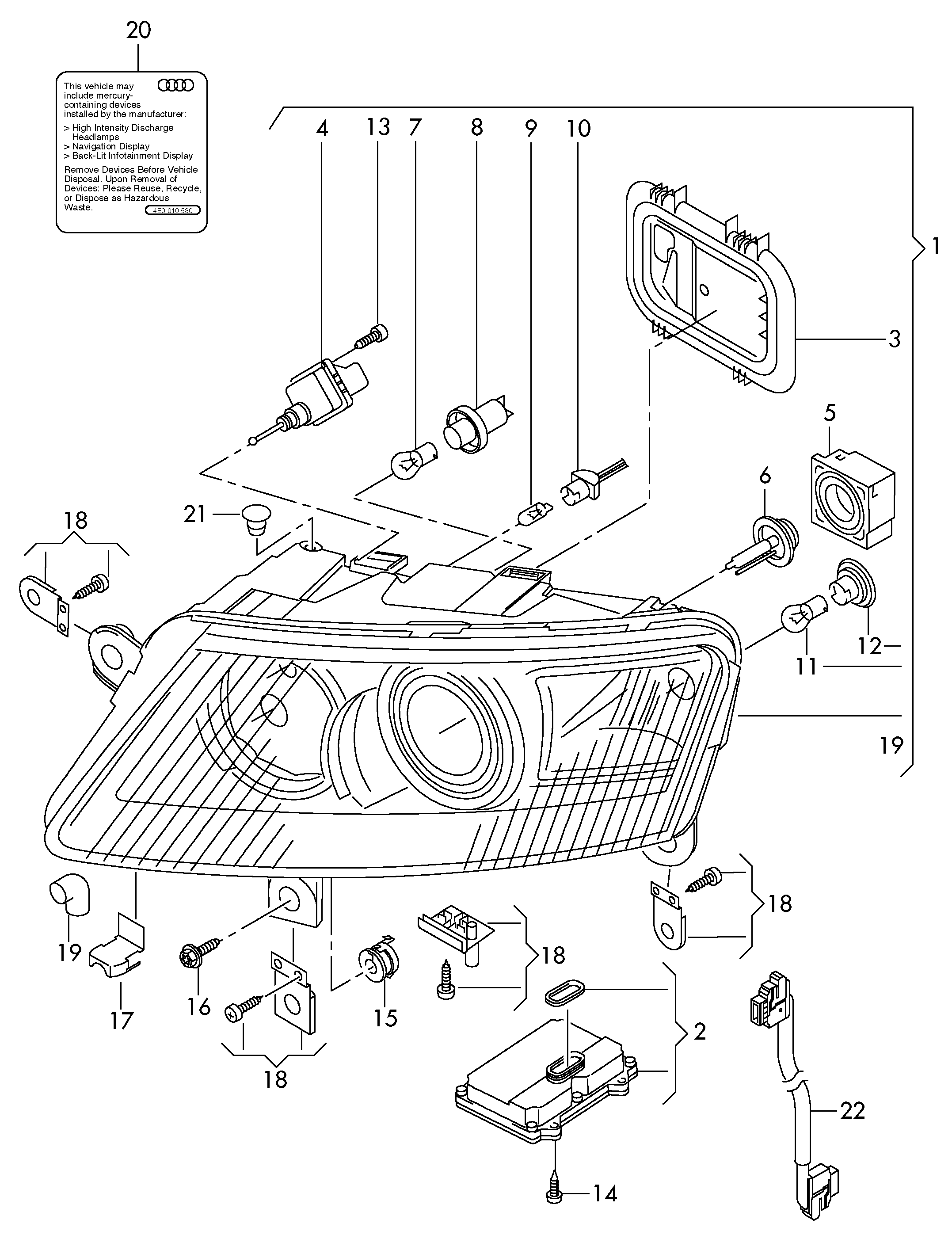 Porsche 8K0 941 597 C - Control unit for gas discharge lamp furqanavto.az