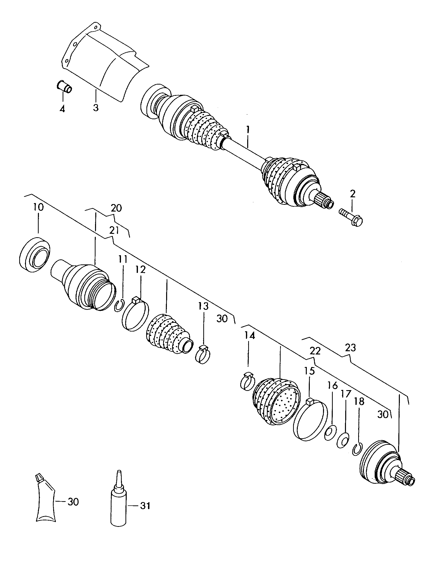 AUDI 5N0498103 - Birləşmə dəsti, ötürücü val furqanavto.az