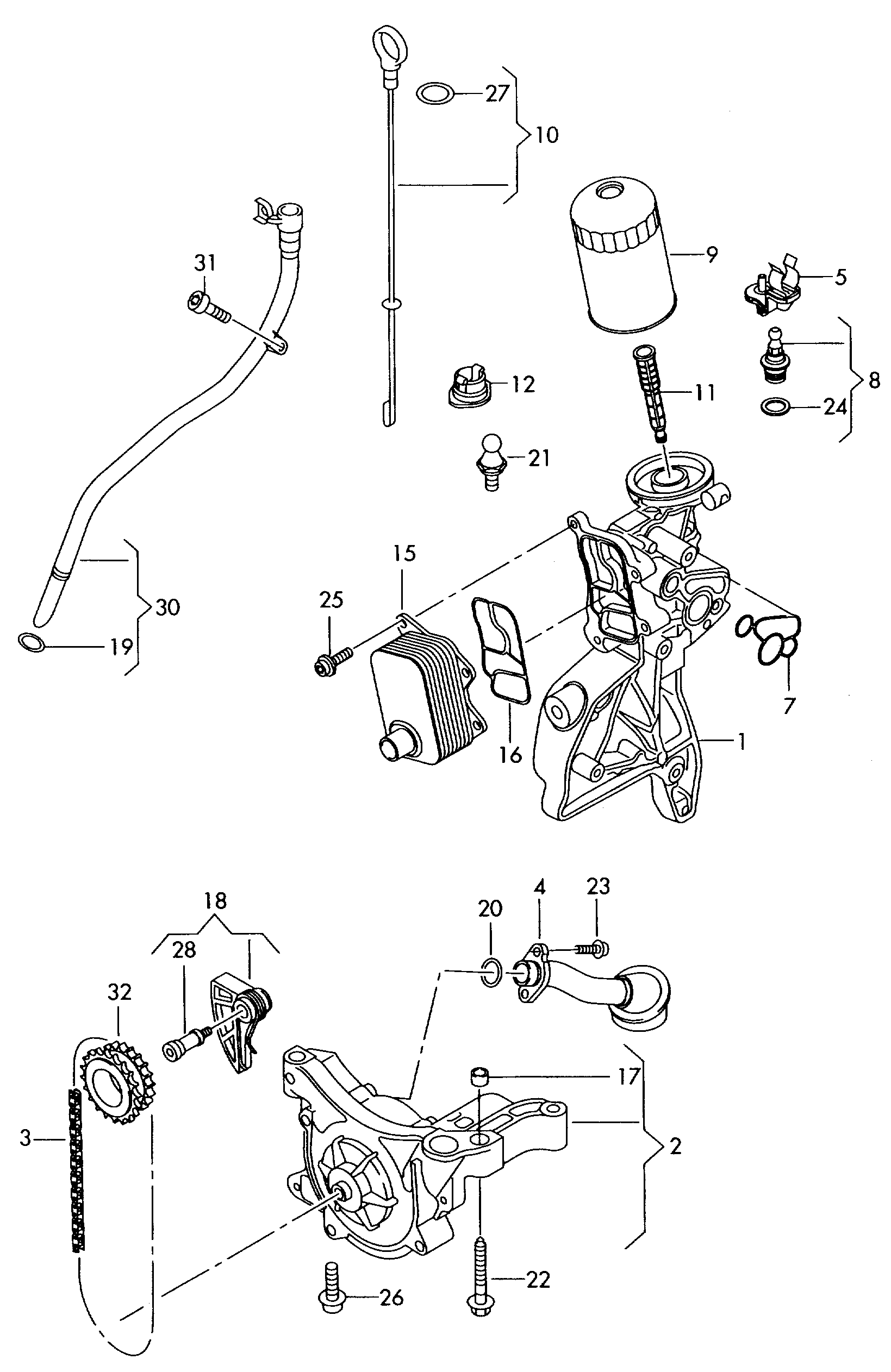 VW 06H 115 225 L - Zəncir dəsti, yağ nasosunun sürücüsü furqanavto.az