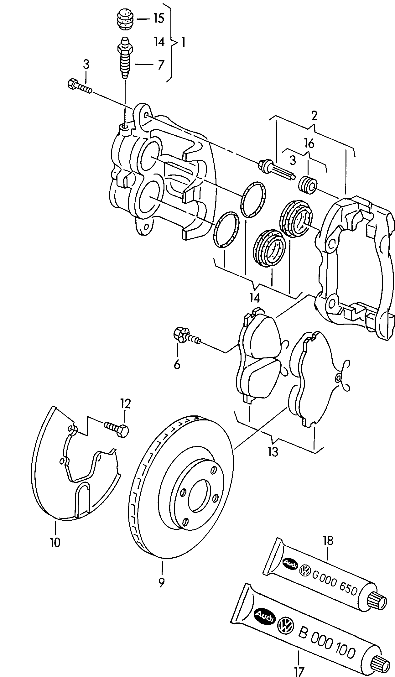 AUDI 447698471 - Təmir dəsti, əyləc kaliperi furqanavto.az