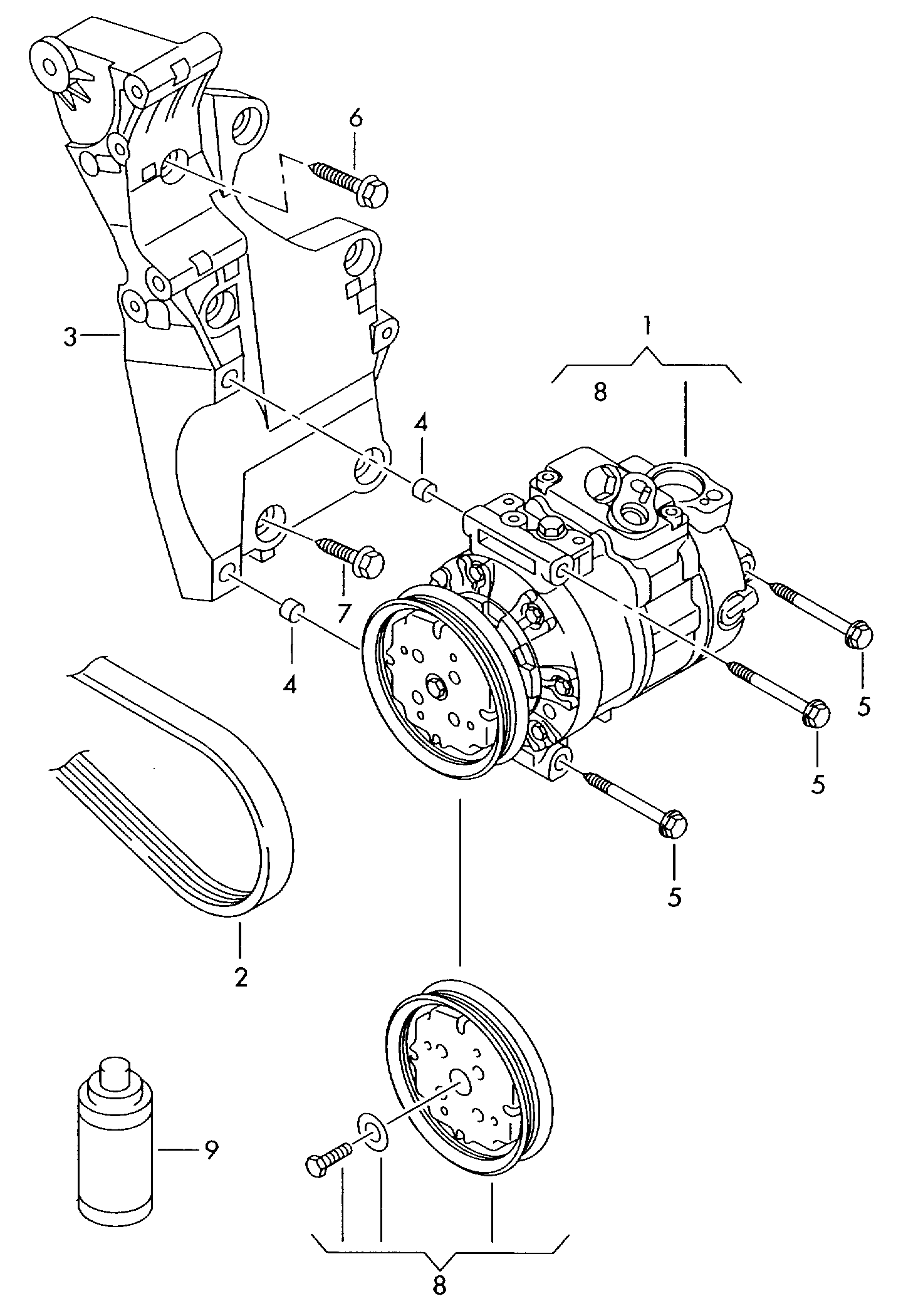 VW 1K0 820 803 J - Kompressor, kondisioner furqanavto.az