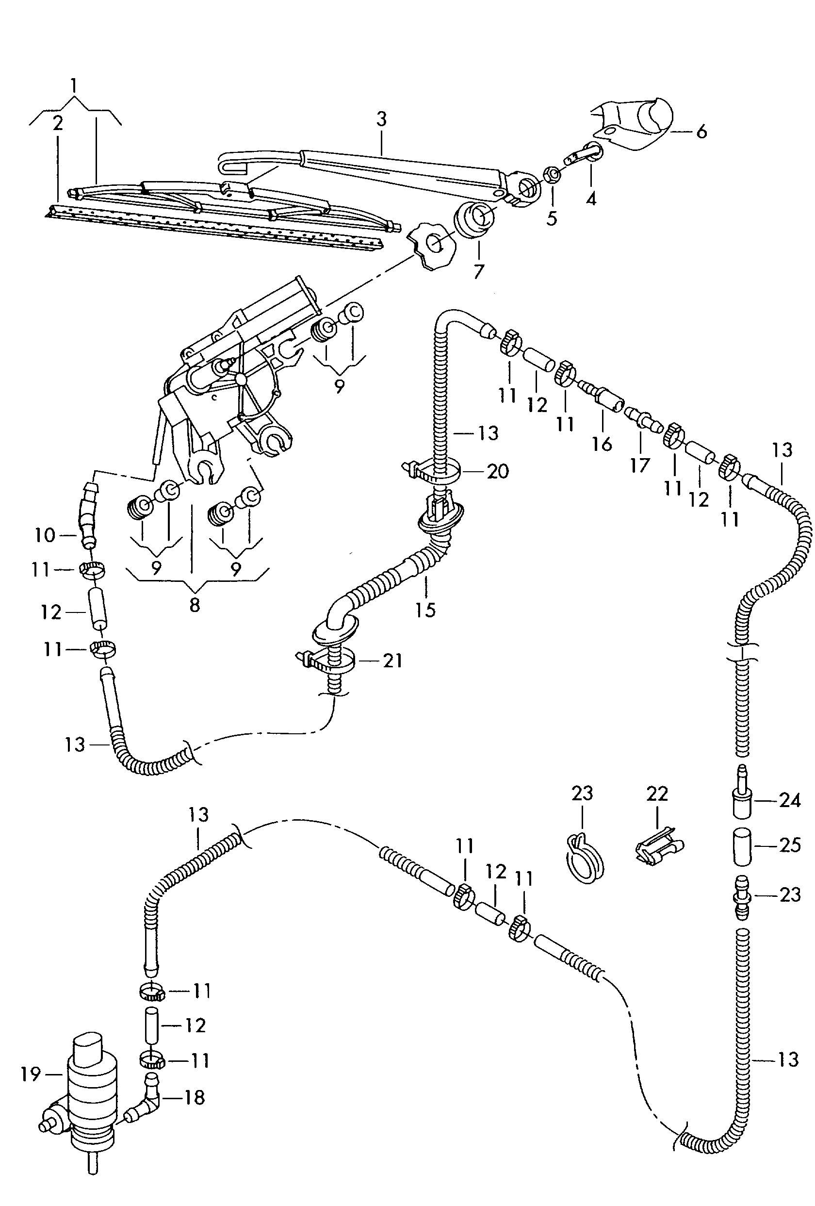 Seat 8E9 955 425 C - Siləcək qol dəsti, pəncərənin təmizlənməsi furqanavto.az