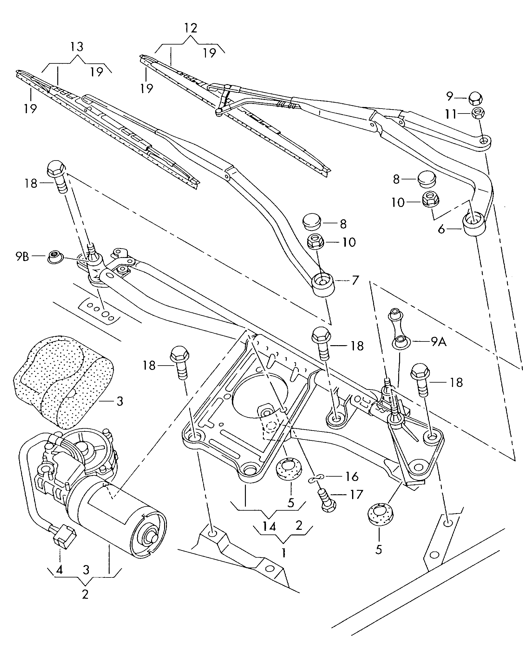 VW 4B0955425 - Wiper blade with guide paddle furqanavto.az